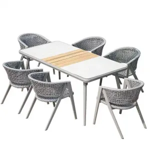 2024 Smart Outdoor Chairs Dinning Table Set Hotel Restaurant Dinning Table and Chair Sets Patio Aluminum Dinning Outside Chairs