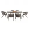 2024 Smart Outdoor Chairs Dinning Table Set Hotel Restaurant Dinning Table and Chair Sets Patio Aluminum Dinning Outside Chairs