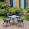 2024 Smart Outdoor Chairs Dinning Table Set Hotel Restaurant Dinning Table and Chair Sets Patio Aluminum Dinning Outside Chairs