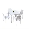 The Newest Luxury Turkey Dining Table Outdoor Extending Rattan Balcony Furniture Outdoor Metal Garden Rectangular Dining Table