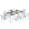 The Newest Luxury Turkey Dining Table Outdoor Extending Rattan Balcony Furniture Outdoor Metal Garden Rectangular Dining Table