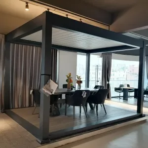 Top 3X4M Aluminum Frame Pergola Outdoor Furniture Awnings Roof Waterproof Outdoor Pergola Motorized Garden Outdoor Furniture