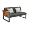 Unique Morden Hot Sell Aluminum Frame Teak Grey Sofa Set Comfortable Outdoor Garden Patio Furniture Sofa Set