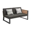 Unique Morden Hot Sell Aluminum Frame Teak Grey Sofa Set Comfortable Outdoor Garden Patio Furniture Sofa Set