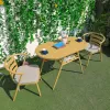 21 Outdoor Aluminum Furniture Table Sets Modern Wishbone Y Dining Chair with Wood Cheap Patio Garden Furniture for Home Use