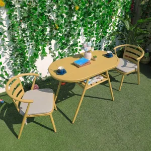21 Outdoor Aluminum Furniture Table Sets Modern Wishbone Y Dining Chair with Wood Cheap Patio Garden Furniture for Home Use