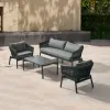All Weather Aluminum Garden Sofa Set Waterproof Modern Outdoor Patio Furniture for Hotel Use