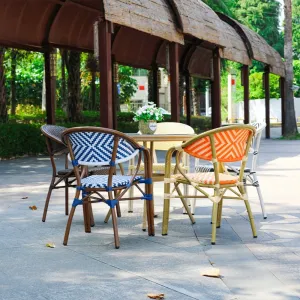 All-weather Rattan Outdoor Furniture Patio Chairs Outdoor Light Luxury PE Wicker Garden Sets Modern Arm Aluminium Rattan Chair