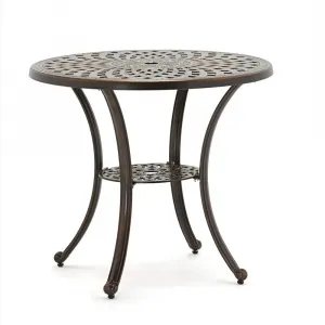 American French European Outdoor Balcony Garden Patio Die-cast Aluminum Round Tables for Hotel Park Entry Events Parties