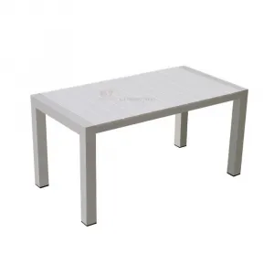 Best-selling Modern Aluminum Outdoor Dining Table for Terrace Park Use Eco-friendly Plastic Wood Top Outdoor Furniture