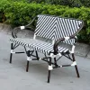 Best-selling Modern Small Restaurant Aluminum Outdoor Dining Chairs Rattan Garden Benches for Hotel Park Use Powder Coated