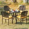 Bistro Cast Aluminum Waterproof Outside Garden Patio Chair Set Furniture Outdoor Chair Table Luxury Modern Garden Patio Table
