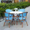 Bistro Vintage Aluminium Outdoor Furniture Flower Dining Garden Rattan Chair