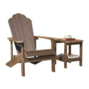 CHOUVANT Outdoor Furniture Waterproof Adirondack Table Set 21 Adirondack Chair Set PS Wood Muskoka Chair