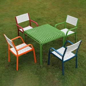 CHOUVANT High-quality Stackable Armchair Dining Terrace Table Chair Set Industrial Design Aluminum Alloy Villa Outdoor Furniture