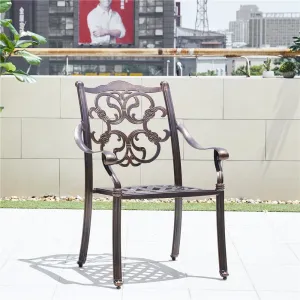 CHOUVANT Modern Style Aluminum Cast Dining Chair for Home Hotel Use Outdoor Dining Room Furniture