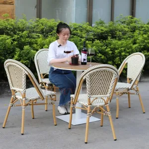 Cafe Beach Chair Furniture Chair and Table Garden Courtyard Pe Rattan Outdoor Table Cover Aluminum Dining Furniture
