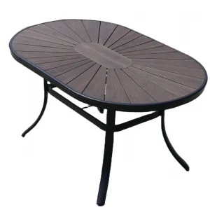 Chinese Modern Hotel Outdoor Courtyard Garden Luxury Aluminum Plastic Wood Dining Table