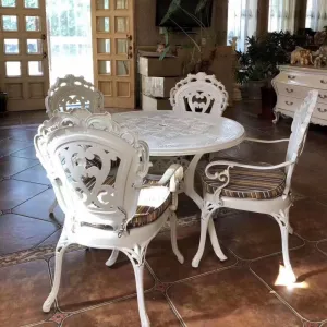Chouvant Wholesale Die Casting Aluminum Table and Chair Factory Direct Sell With BBQ Grill for Dealer in Garden Set Furniture