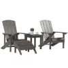Classic Patio Garden Waterproof Cupholder Plastic Wood Furniture Outdoor Backyard Durable Back Armchair Plastic Wood Adirondack