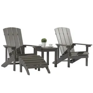 Classic Patio Garden Waterproof Cupholder Plastic Wood Furniture Outdoor Backyard Durable Back Armchair Plastic Wood Adirondack