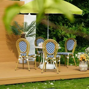 Comfortable Modern Waterproof Outdoor Aluminum Chair Table PE Rattan Farmhouse Gym Hotels Parks Warehouses Stylish Garden