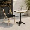Commercial French Bistro Chair Aluminum Alloy Frame Teslin Fabric Lightweight Outdoor Cafe Hotel Restaurant Dining Side Chair
