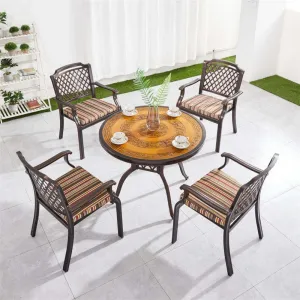 Corrosion Resistant Cast Aluminum Frame Outdoor Garden and Patio Furniture Set Dining Garden Waterproof Chairs