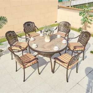 Durable Vintage European Bistro Sets Cast Aluminum Patio Chair and Table Set with Dining Function for Outdoor Use