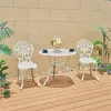 European Style Outdoor 3 Pieces Furniture Cast Aluminium Chair Bistro Patio Set Cafe Table and Chairs Set kd Garden Set