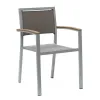 Factory Direct Color Optional Aluminium Garden Stacking Chairs Cafe Patio Armchair Teslin Chair for Dining