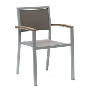 Factory Direct Color Optional Aluminium Garden Stacking Chairs Cafe Patio Armchair Teslin Chair for Dining
