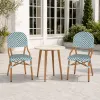 Factory Direct Modern French Bistro Chair Elegant Lightweight Outdoor Aluminum PE Rattan Dining Chair Stackable Patio Park Chair