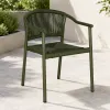 Factory Direct Modern Minimalist Outdoor Armchair Handwoven PE Rattan Dining Chair for Patio Garden