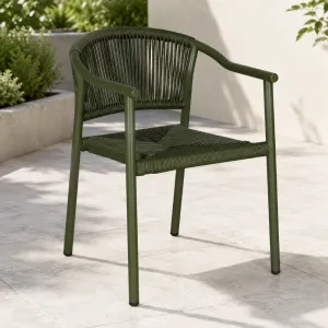 Factory Direct Modern Minimalist Outdoor Armchair Handwoven PE Rattan Dining Chair for Patio Garden