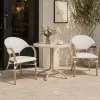 Factory Direct Wholesale Teslin French Bistro Armchair Aluminum Frame Outdoor Restaurant Garden Patio Chair