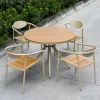 Factory Restaurant Furniture Tables and Chairs Garden Modern Courtyard Plastic Wood Outdoor Dining Chairs Park