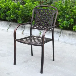 Foshan Factory Patio Patio Durable Die-cast Aluminum Outdoor Chairs Wrought Aluminum Patio Furniture