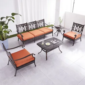 Four Piece Modern Leisure Outdoor Garden Villa Courtyard Living Room Furniture Cast Aluminum Sofa Set