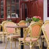 French Bistro Chair Aluminum PE Rattan Chair Outdoor Patio Cafe Restaurant Garden Dining Chair Multiple Colors Available