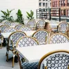 French Bistro Chair Outdoor Garden Rattan Chair Furniture Paris Courtyard Cafe Dining Chair