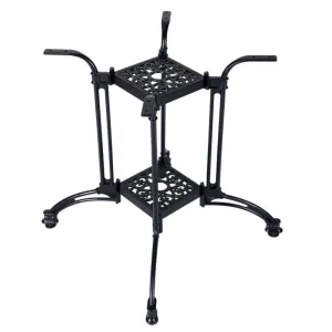 French Style Double-Tier Cast Aluminum Table Base Ornate 4-Legged Bistro Pedestal Heavy Duty Decorative Restaurant Base