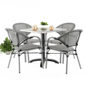 Garden Sterling Fabric Mesh Dining Chair Outdoor Stacked Chair Commercial Cafe Chair