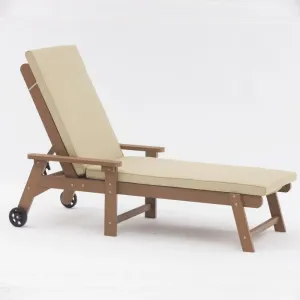 HIPS Plastic Teak Sun Beach Lounge Chair Patio Pool Exterior Park Villa Patio Lounge Chair Adjustable Lounge Chair