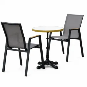Aluminium Outdoor Garden Chair Mesh Fabric Cafe Balcony Table and Chair Garden Set