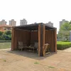 CHOUVANT ZF8009P Aluminum Patio Deck Outdoor Motorized Metal Louvered Roof Gazebo Electric Features Powder Coated