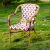 Modern Outdoor Garden Furniture Wholesale Rattan Table Chair with Backrest Powder Coated for Hotels Villas Parks
