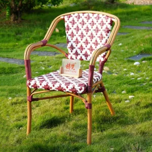 Modern Outdoor Garden Furniture Wholesale Rattan Table Chair with Backrest Powder Coated for Hotels Villas Parks