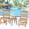 Modern Teak Dining Chair for Outdoor Garden School Hotel Courtyard-Durable Wooden Furniture Outdoor Powder Coated