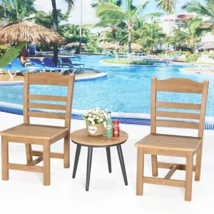 Modern Teak Dining Chair for Outdoor Garden School Hotel Courtyard-Durable Wooden Furniture Outdoor Powder Coated